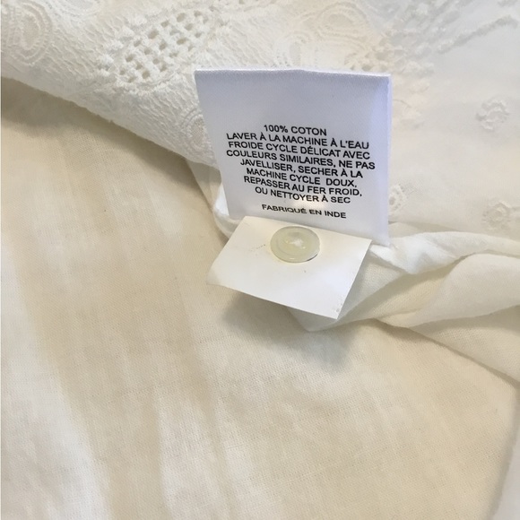 Nili Lotan Selene Embroidered Cotton White Blouse Sz.M - Picture 10 of 12